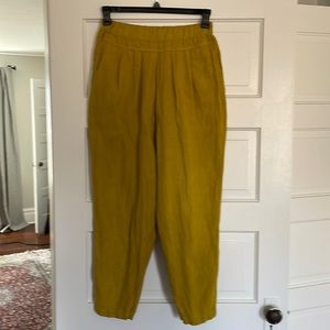 Black Crane 100% linen carpenter pants